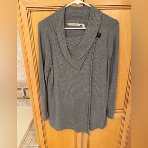 Soft surroundings, gray crossover sweater